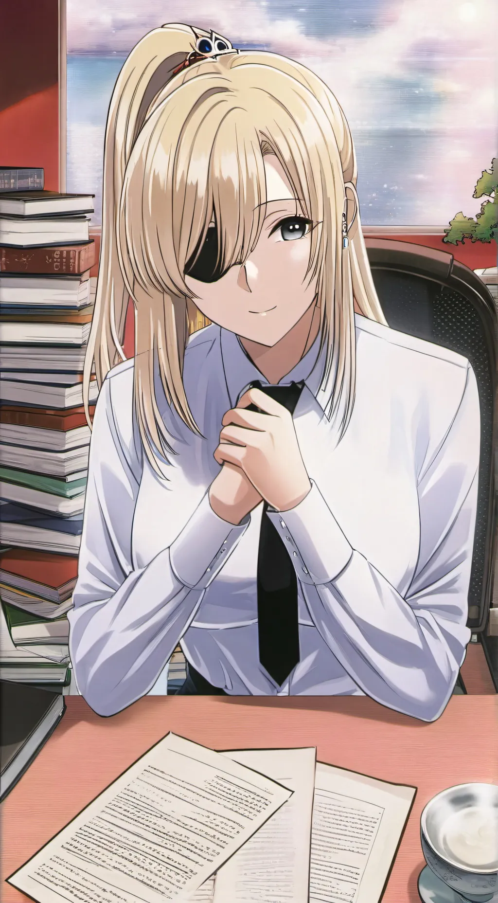 ai character: Akari Mitsuno background