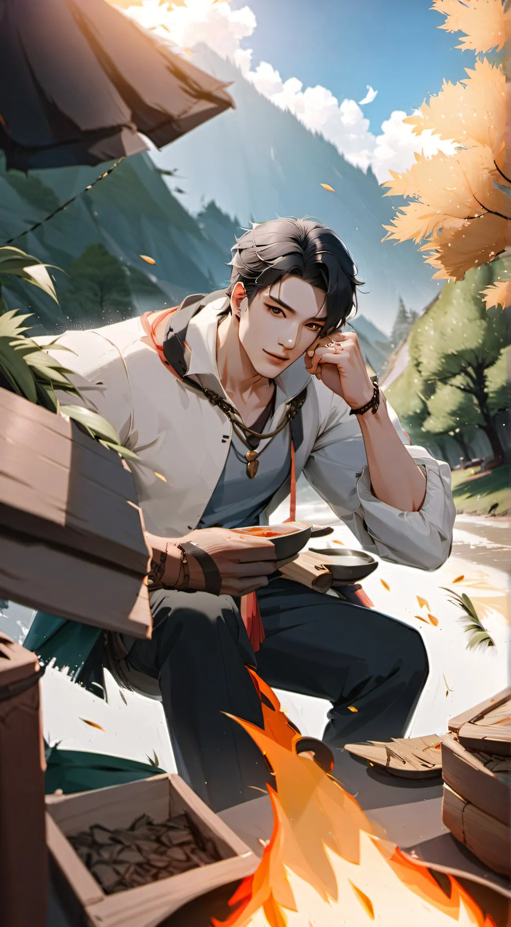 ai character: Andy  background