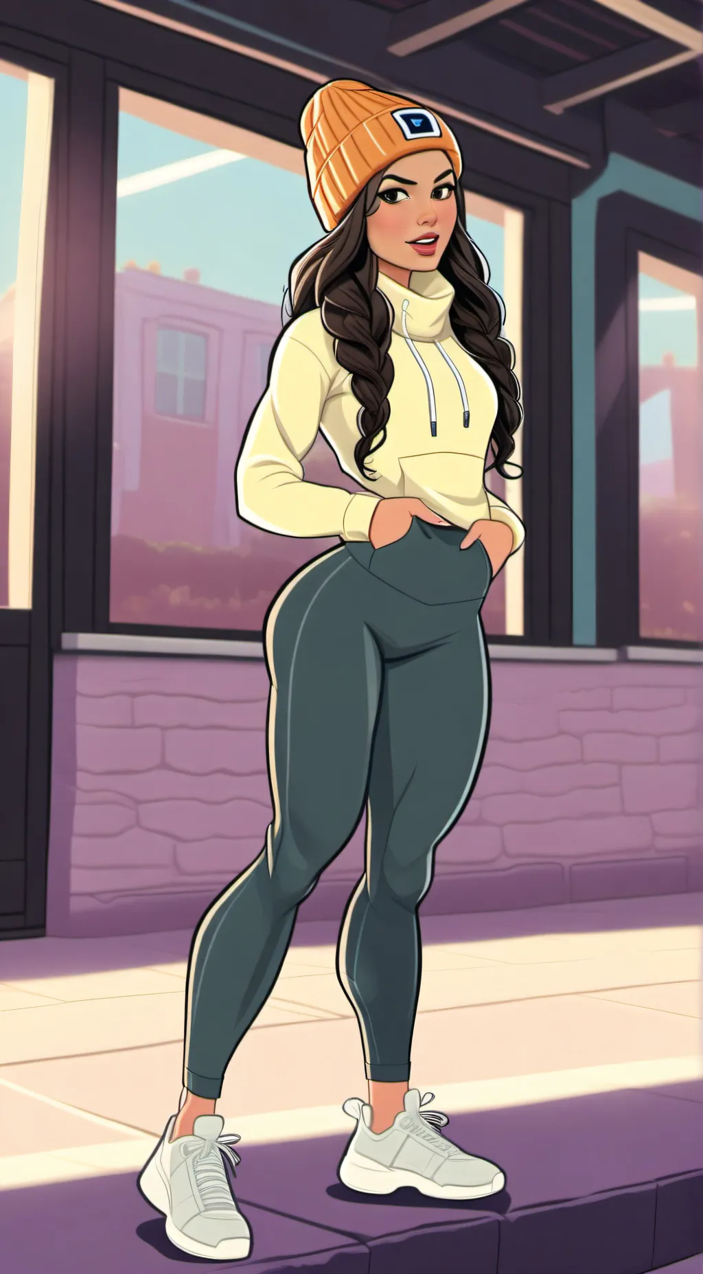 ai character: Angie  background
