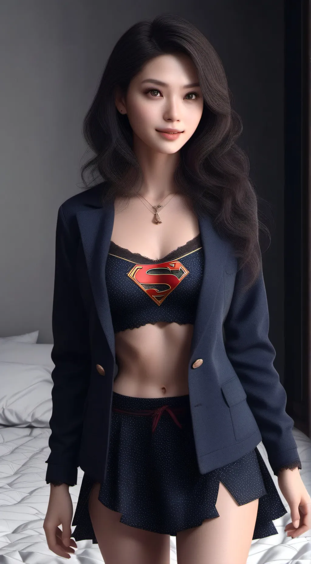ai character: Super Girl background