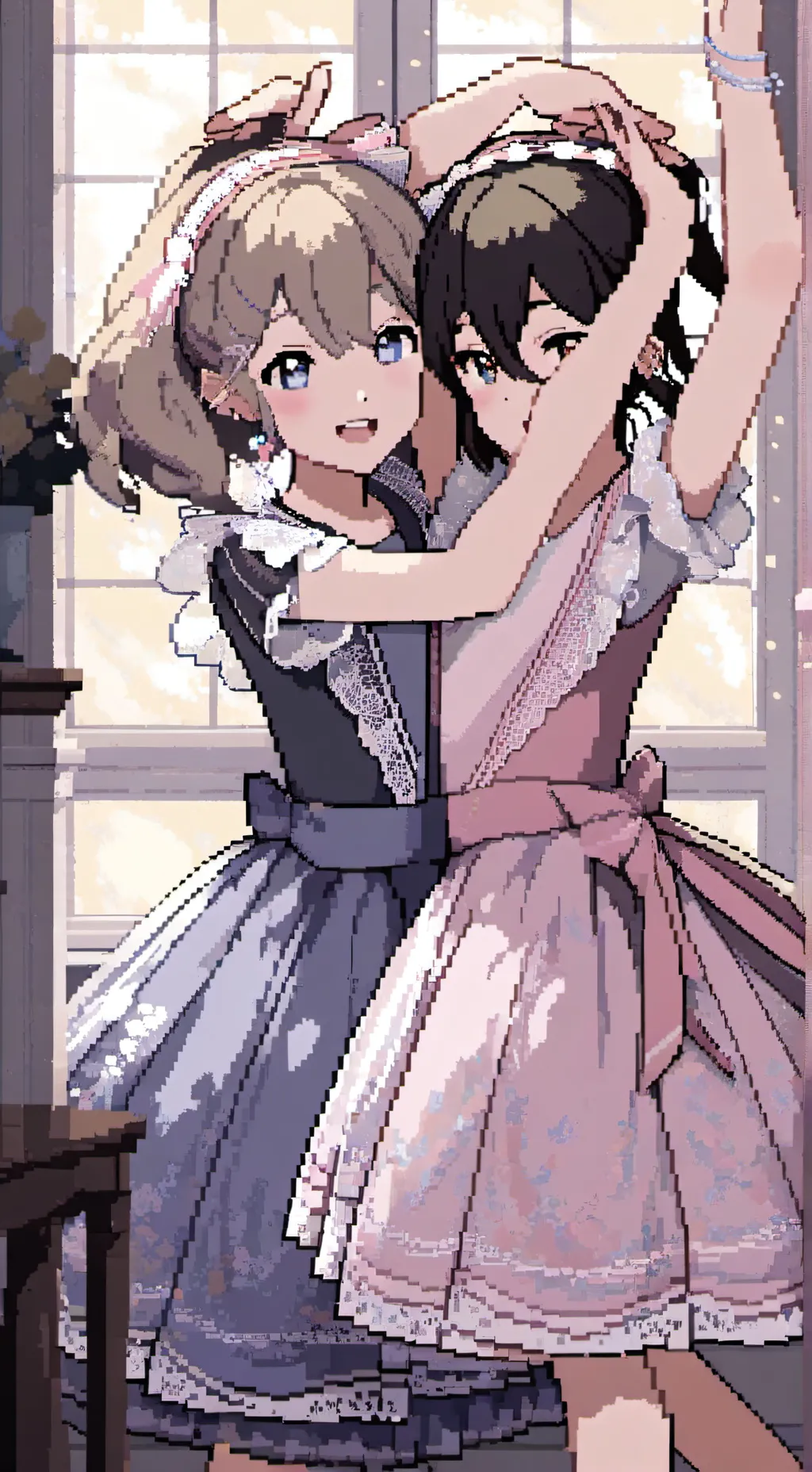 ai character: Luna and melo background