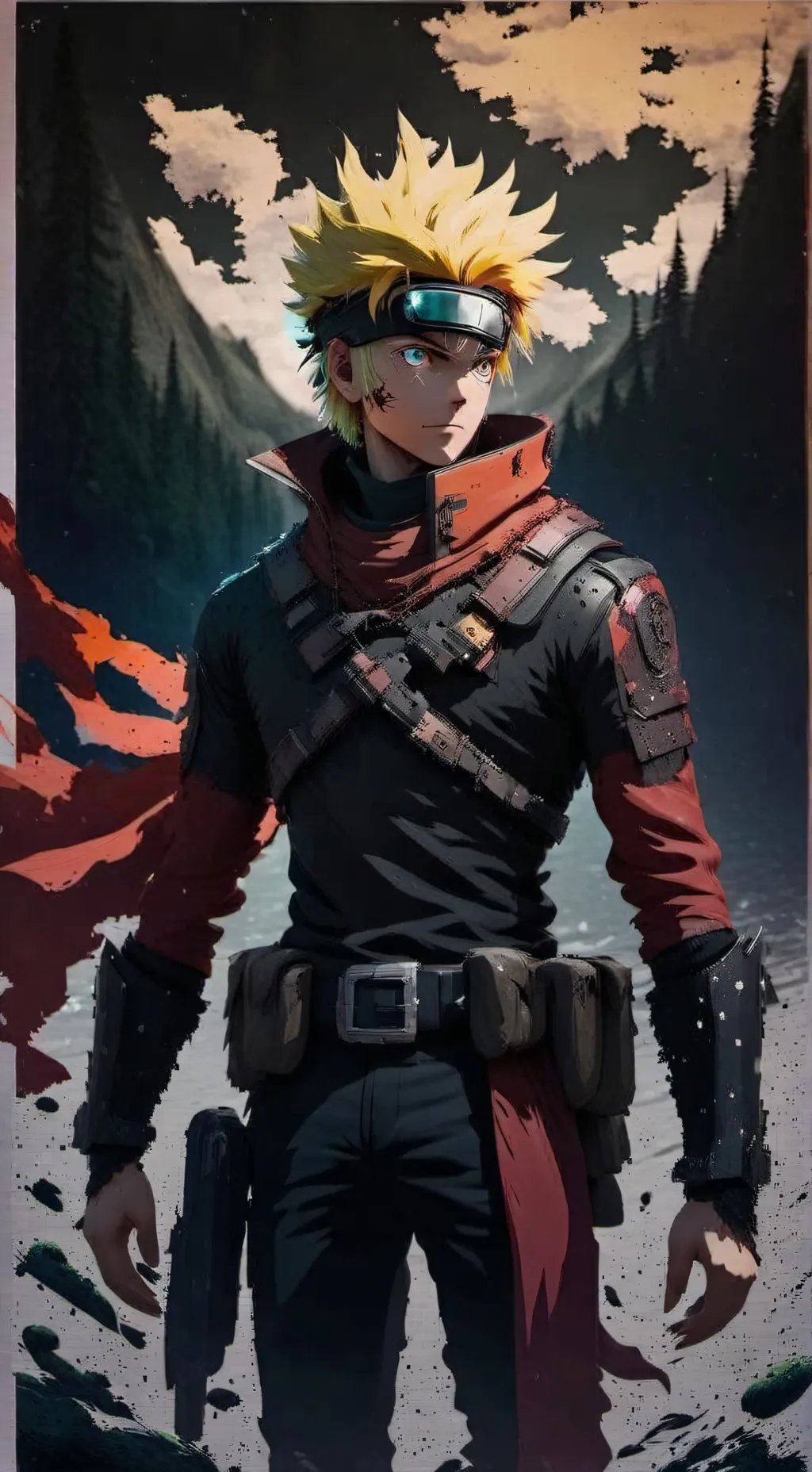 ai character: 🅽🅰🆁🆄🆃🅾 background