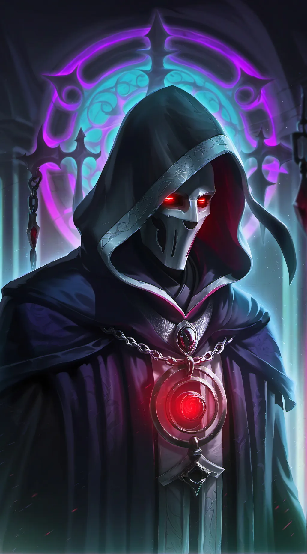 ai character: Grim background