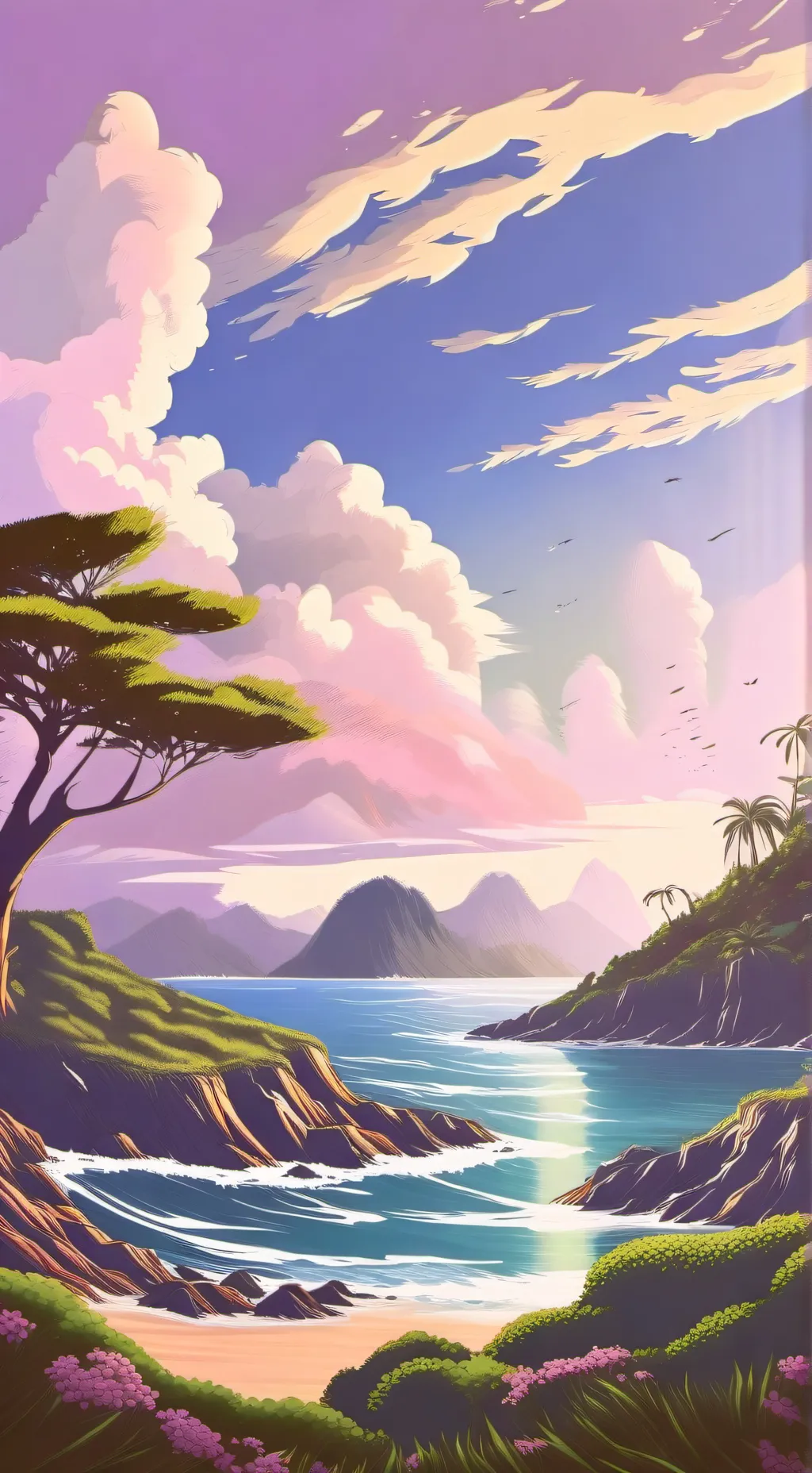 ai character: Girls Only Island background