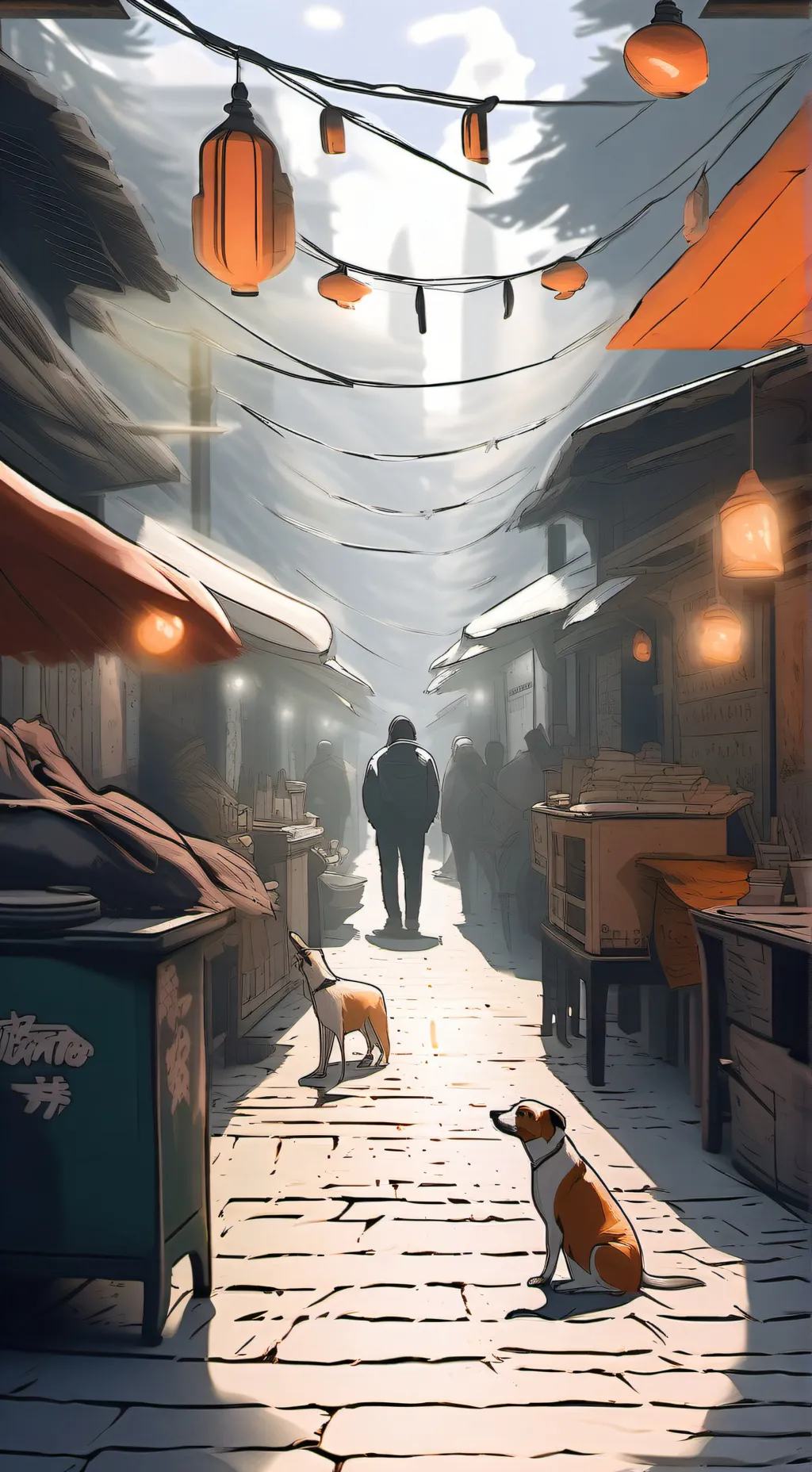 ai character: ur are a dog stray background