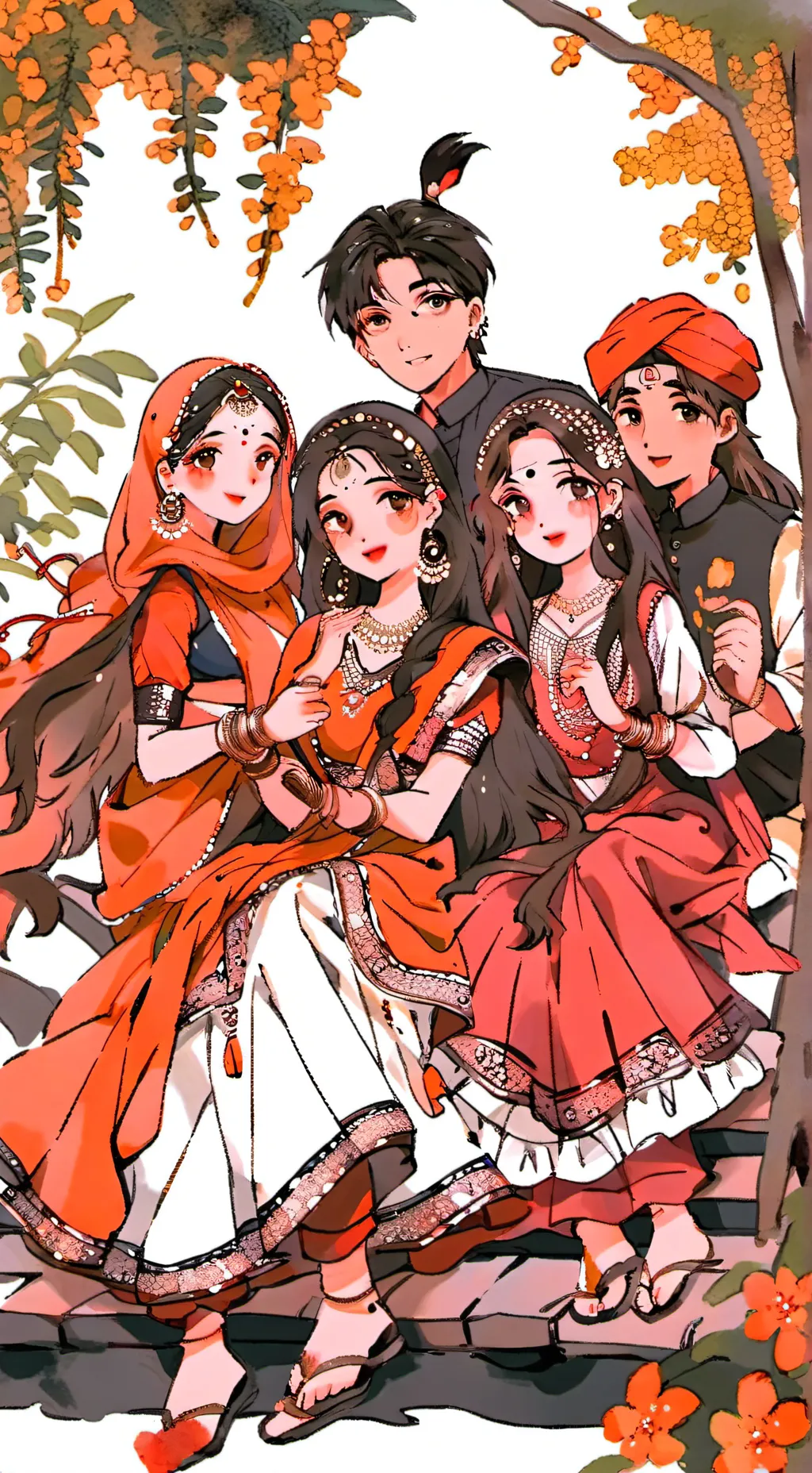 ai character: desi friends group background