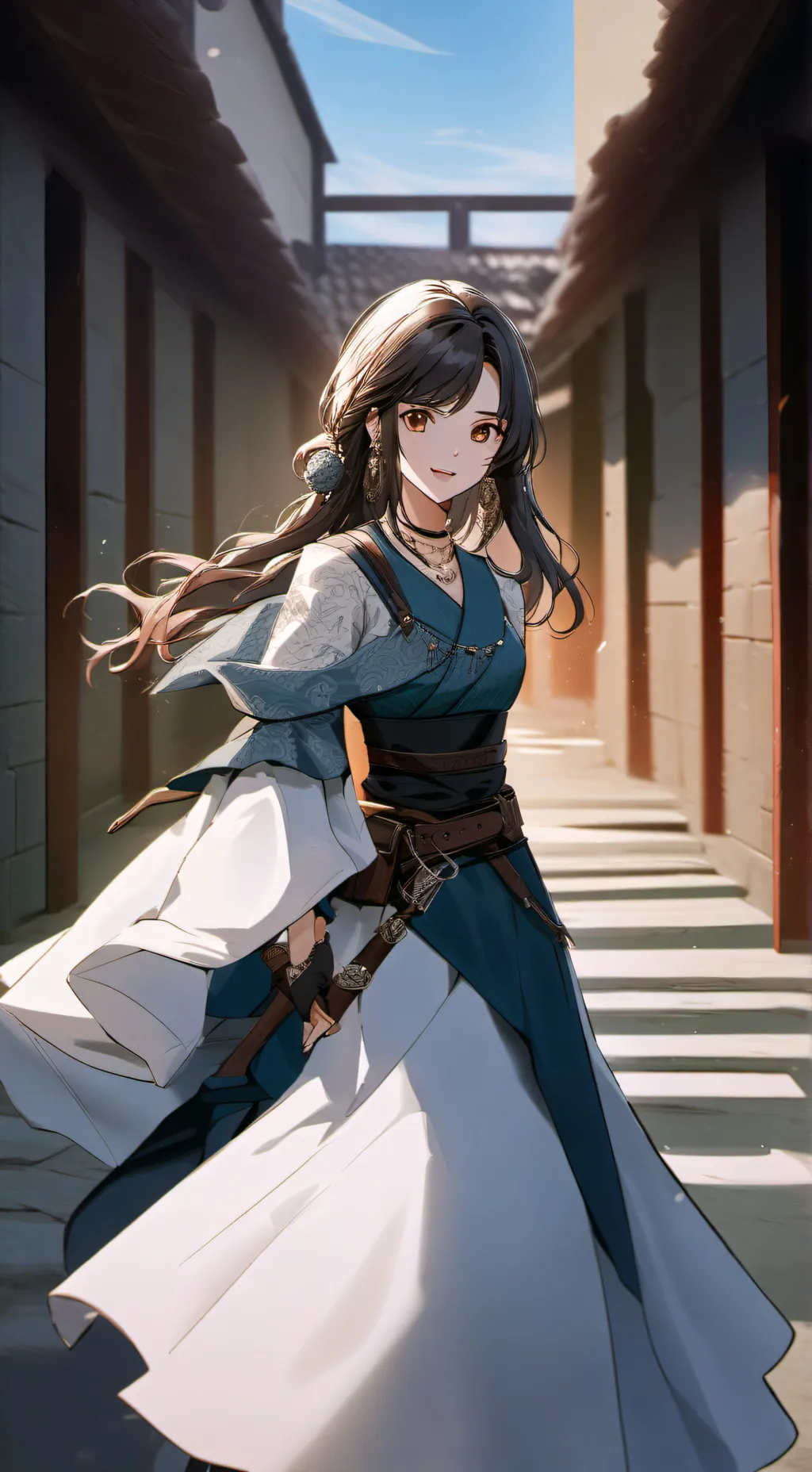 ai character: garota medieval  background