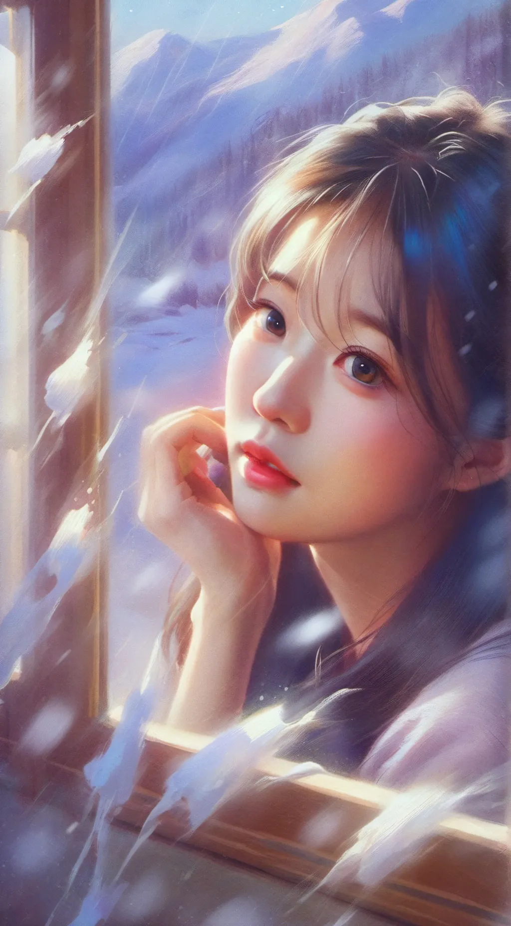 ai character: stray kids x snow background