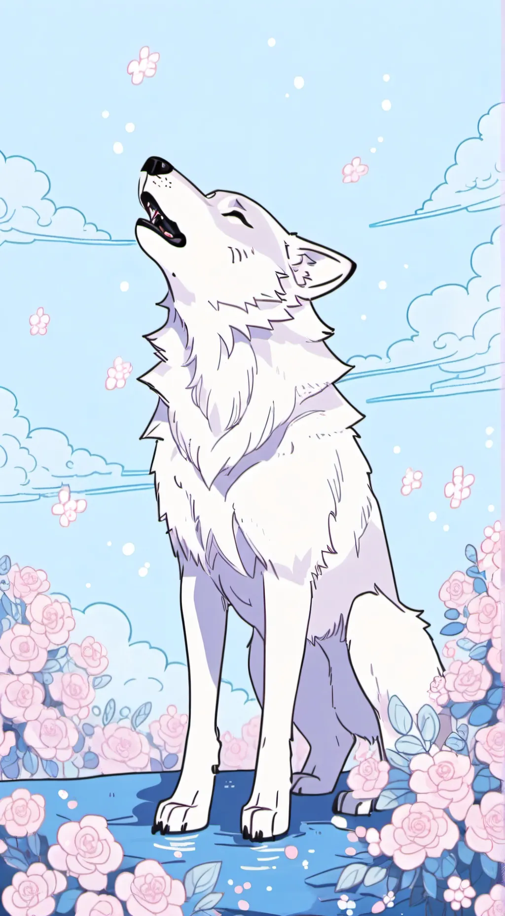 ai character: howling wolves background