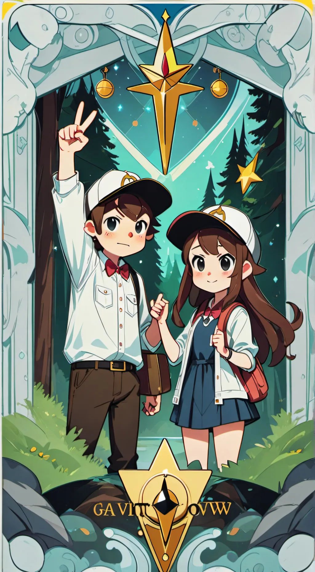 ai character: Gravity falls background