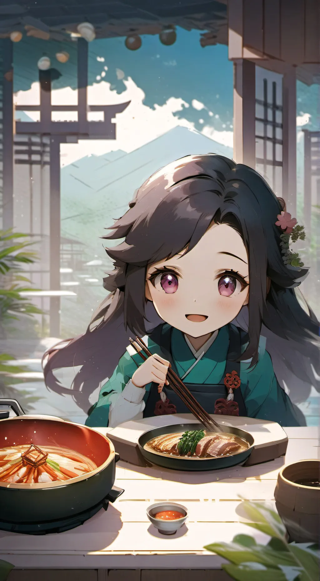 ai character: Caught background