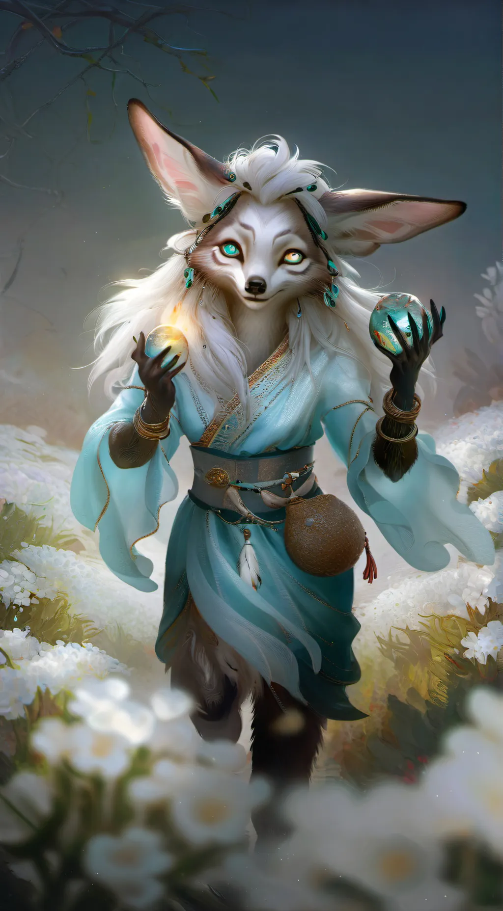 ai character: Anubis ear curse background
