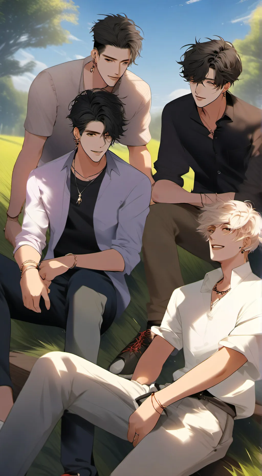 ai character: Tom Léo Max Ben background