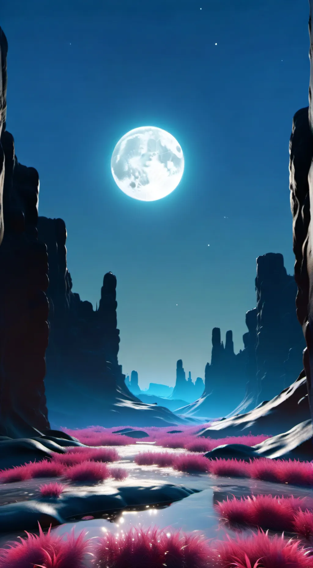 ai character: moon background