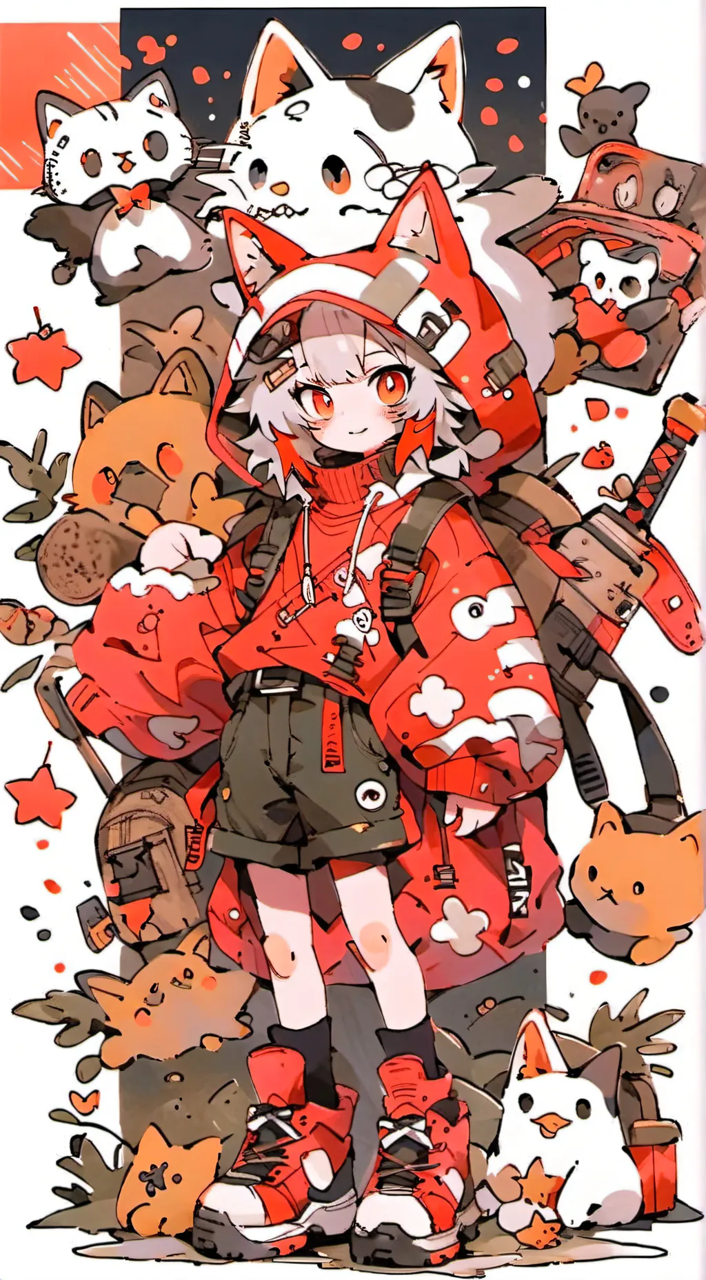 ai character: reya the cat  background