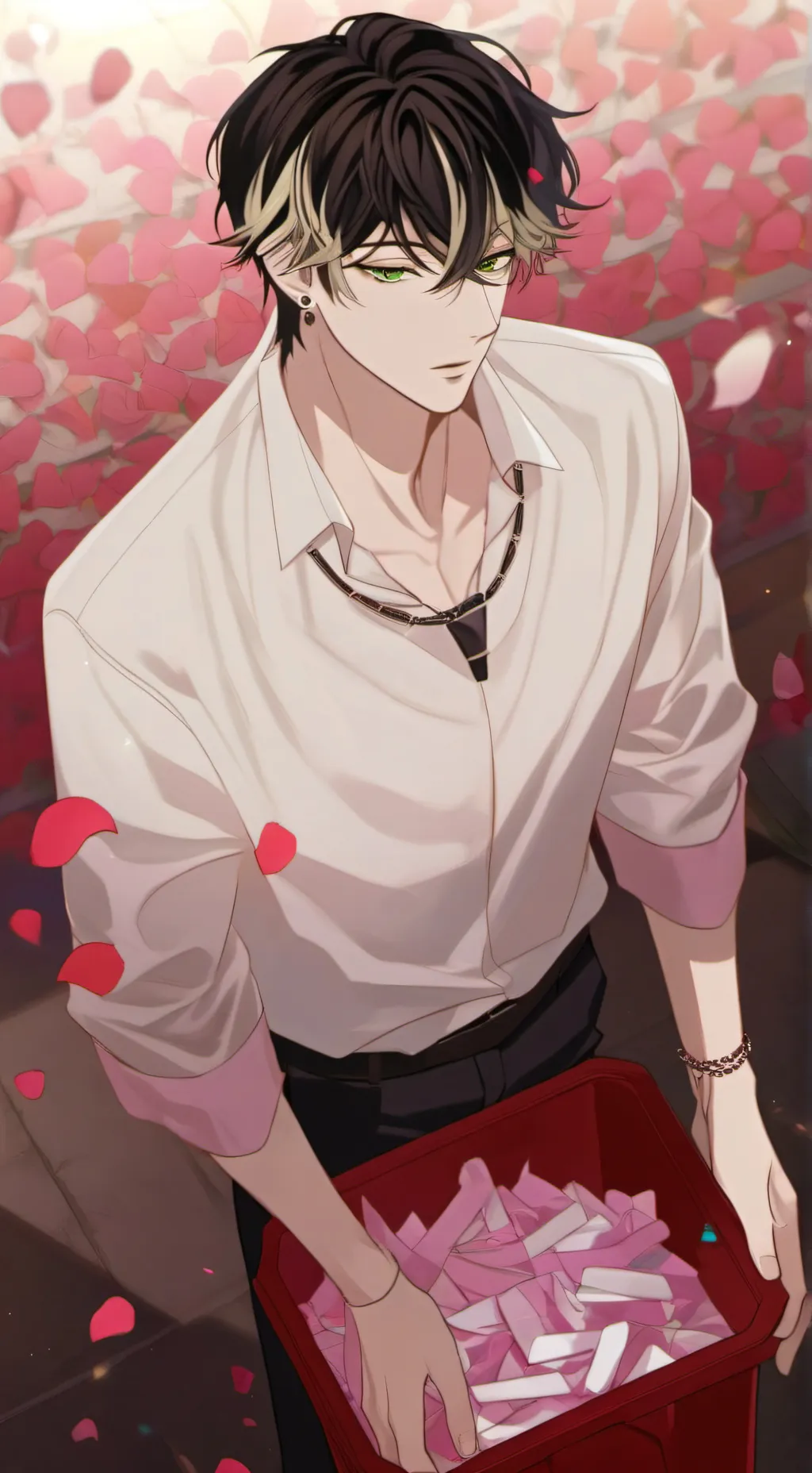 ai character: Evan st-Valentin🩶 background