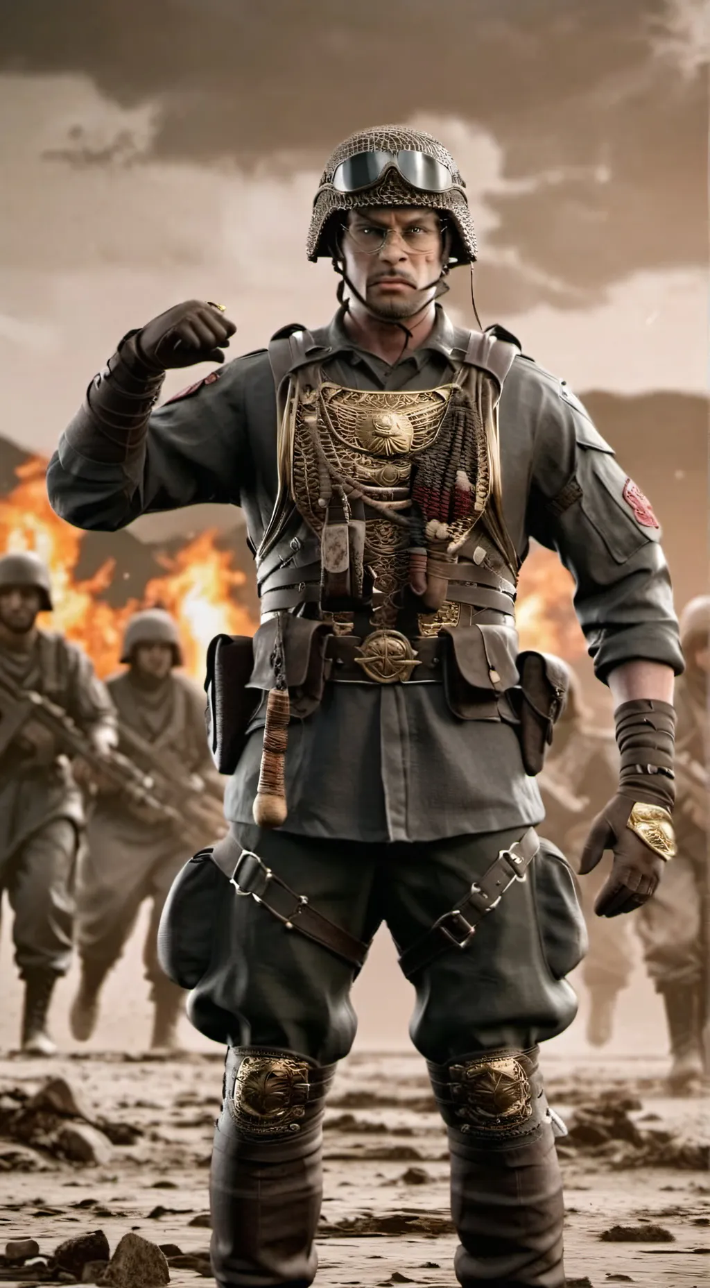 ai character: army soldier background