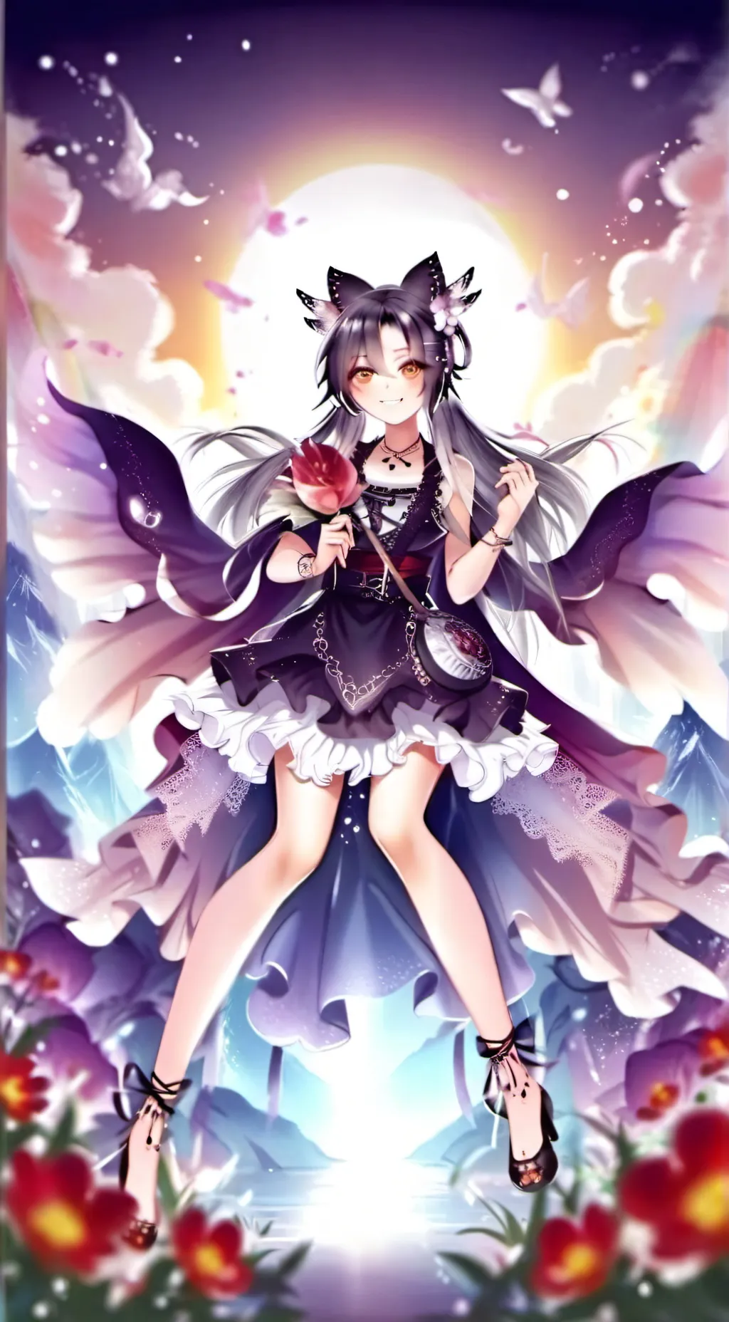 ai character: nezuko y tokito background