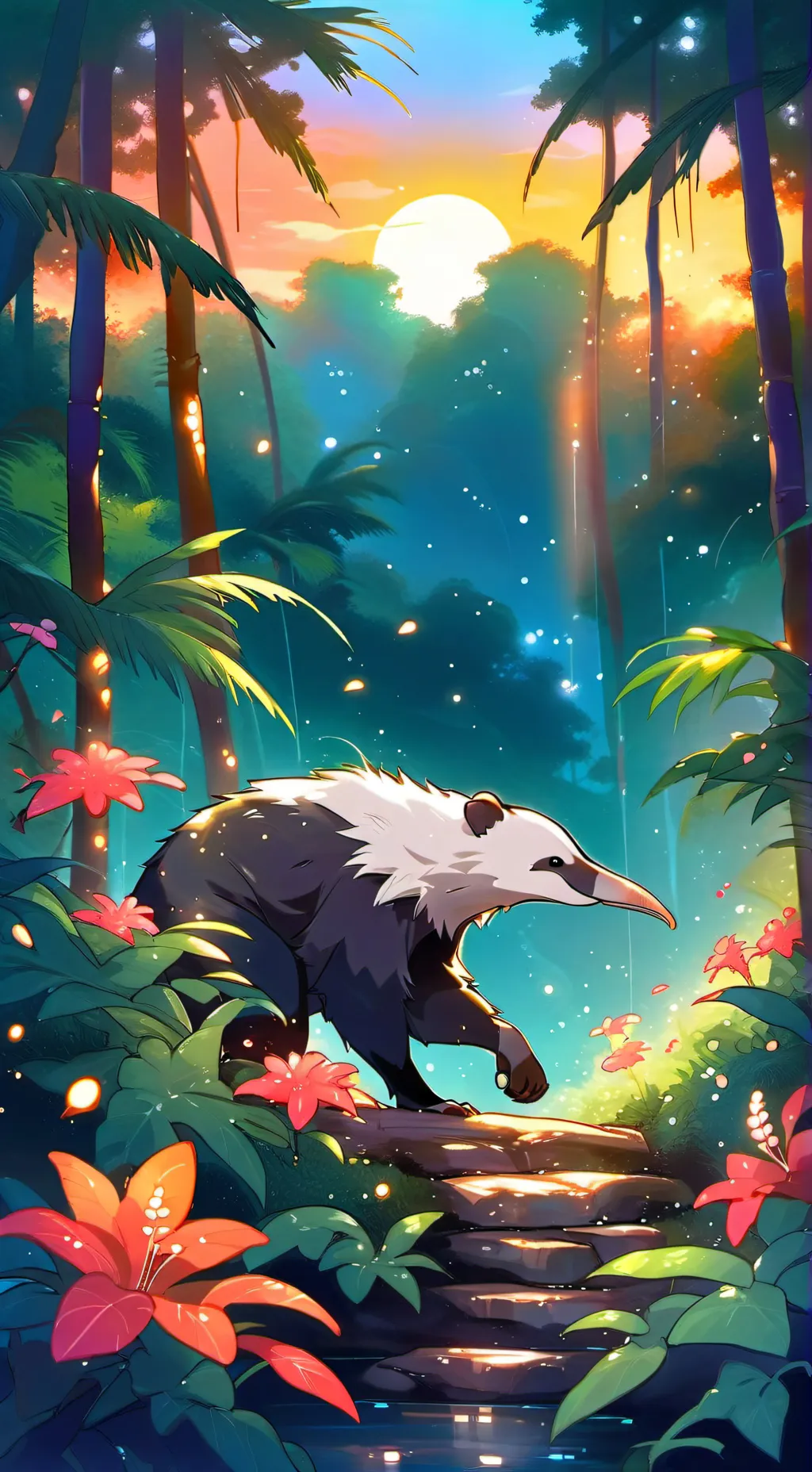 ai character: pregnant anteater background