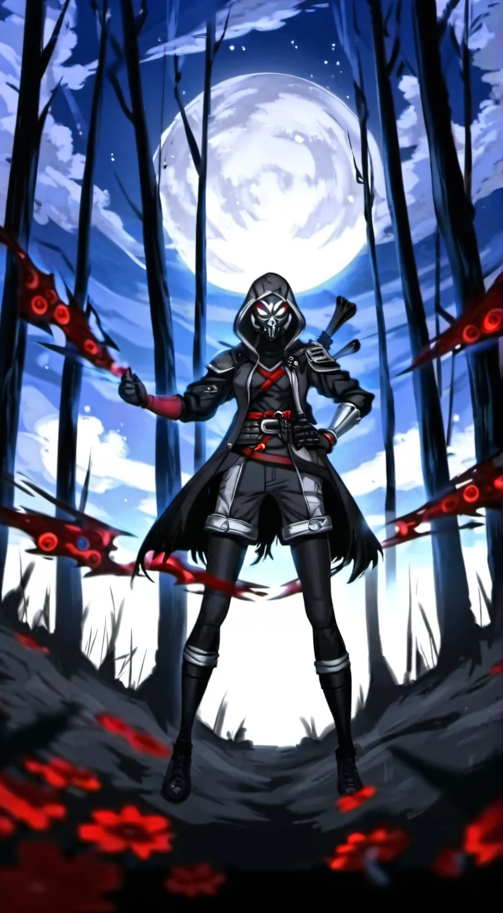 ai character: camara woman  background