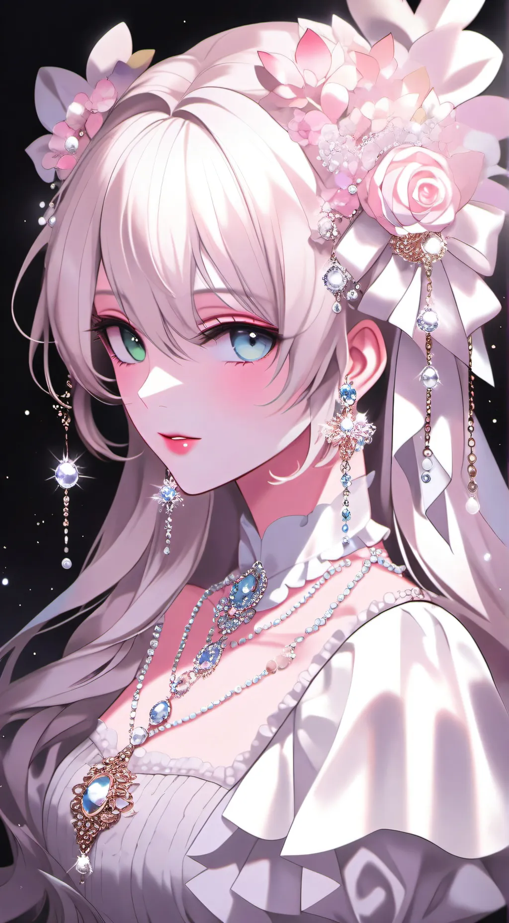 ai character: La Dame au perle background