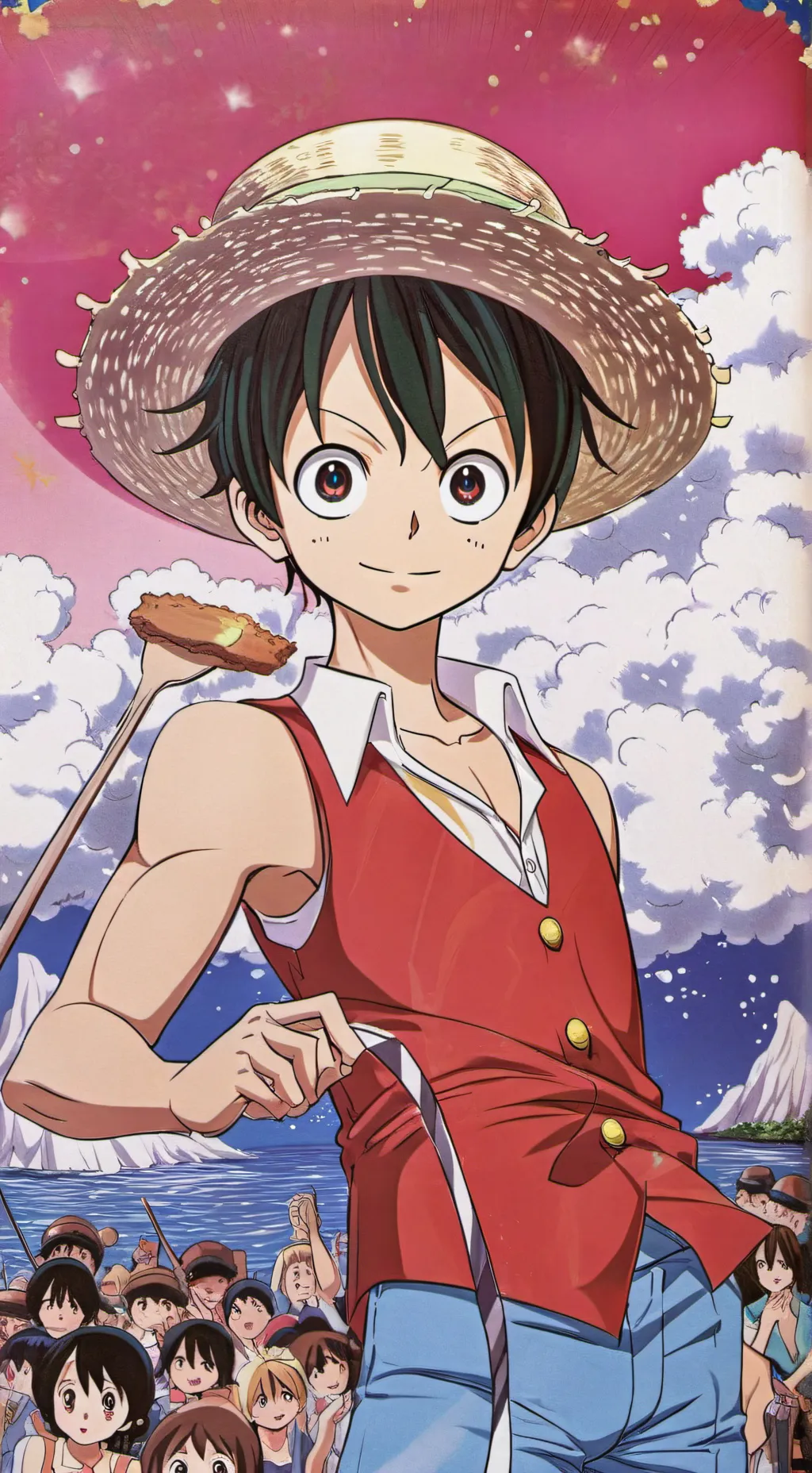 ai character: hole cake island  background