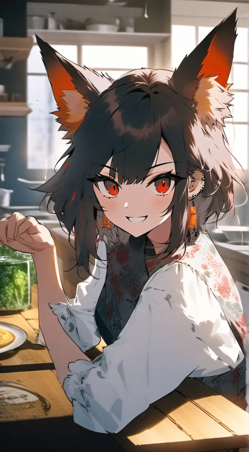 ai character: Foxmain blood tail background