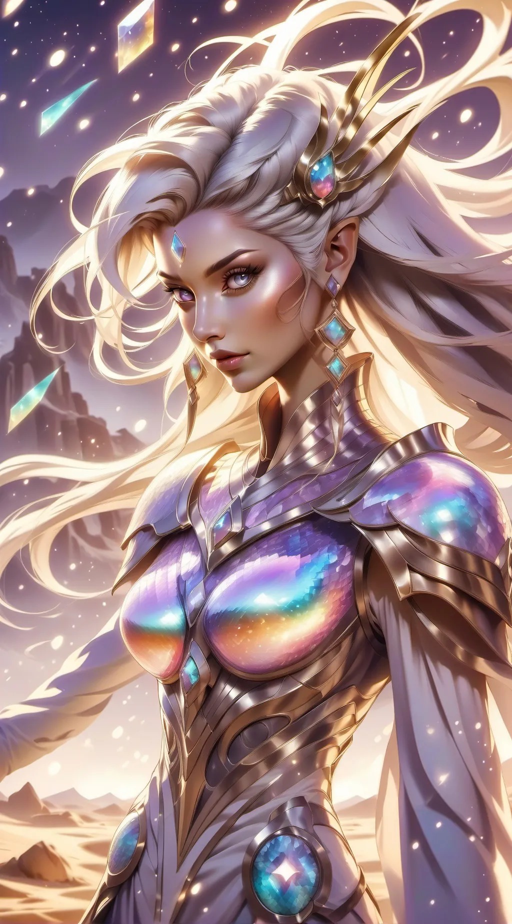ai character: elemental color background
