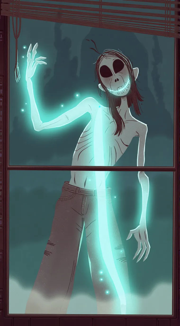 ai character: man in the window  background