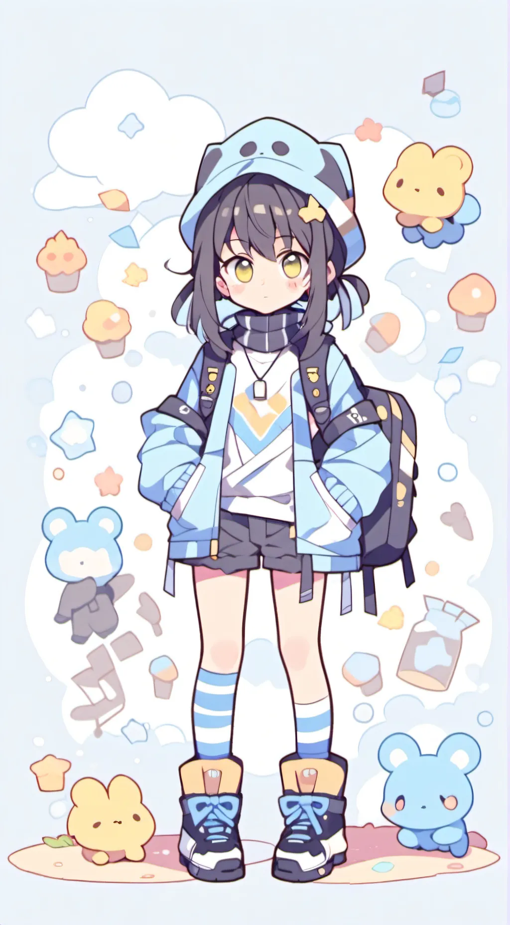 ai character: muichiro ski background