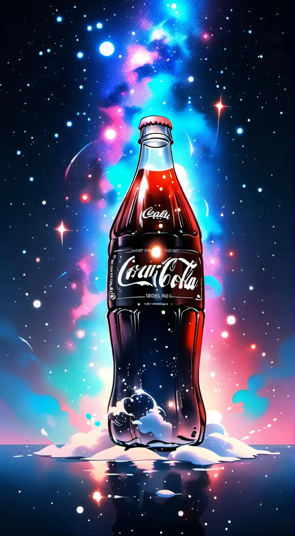 ai character: COCA COLA background