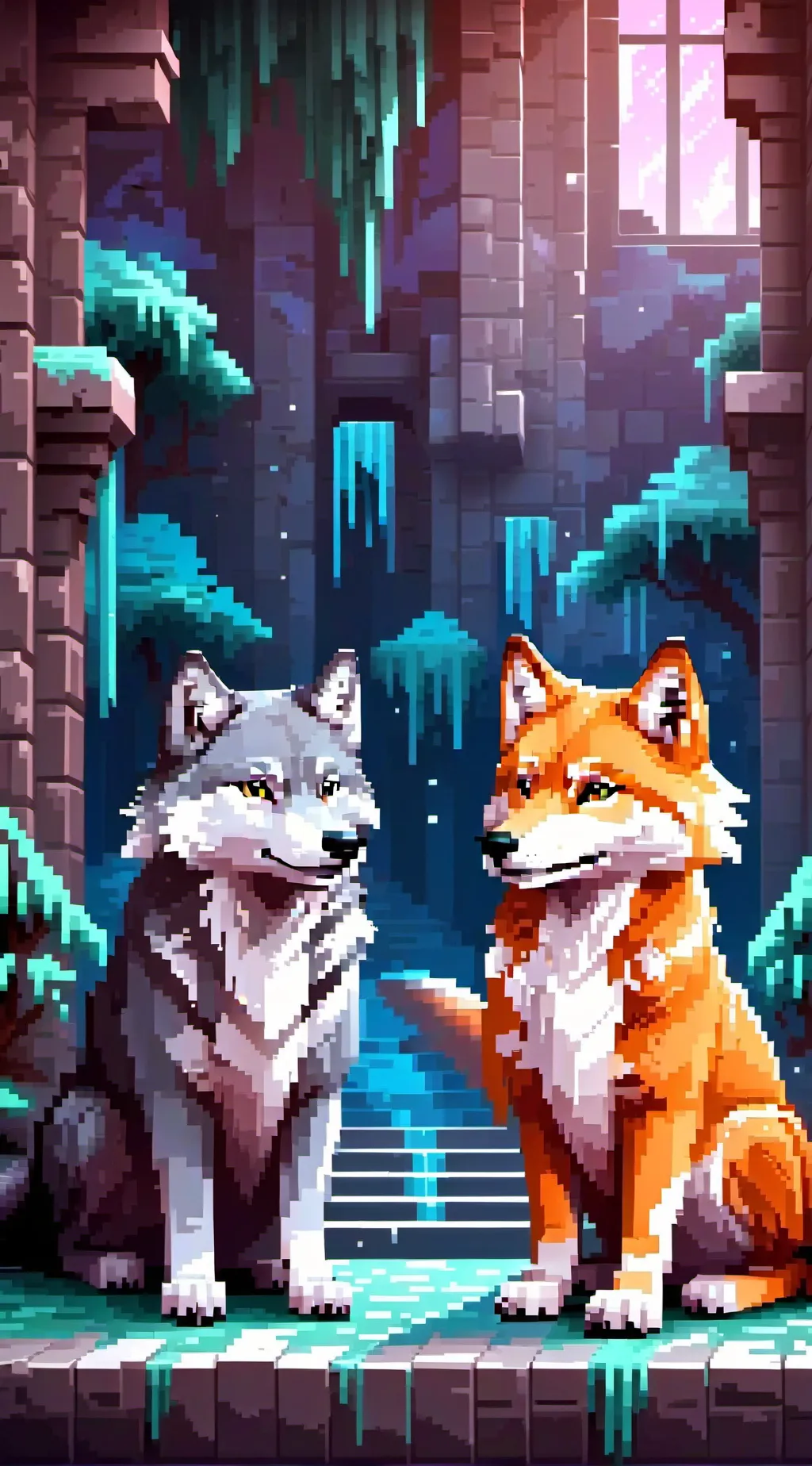 ai character: Wc and mc & doors background