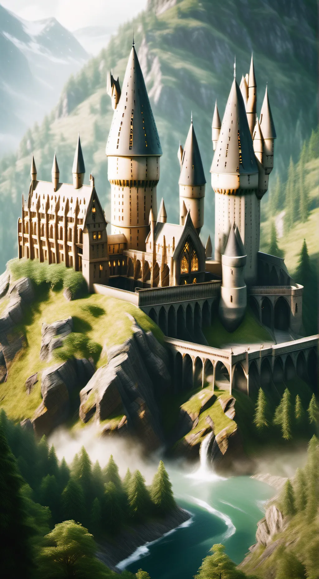 ai character: Hogwarts twilight background