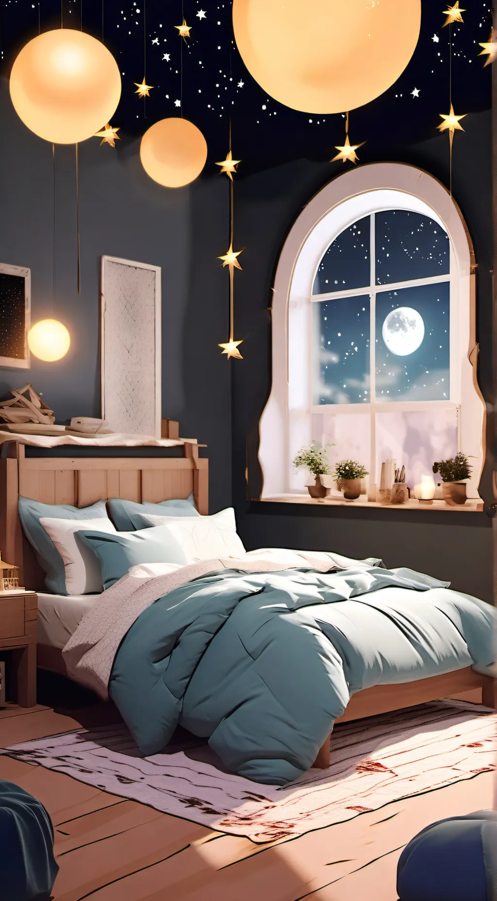 ai character: Kny sleepover background
