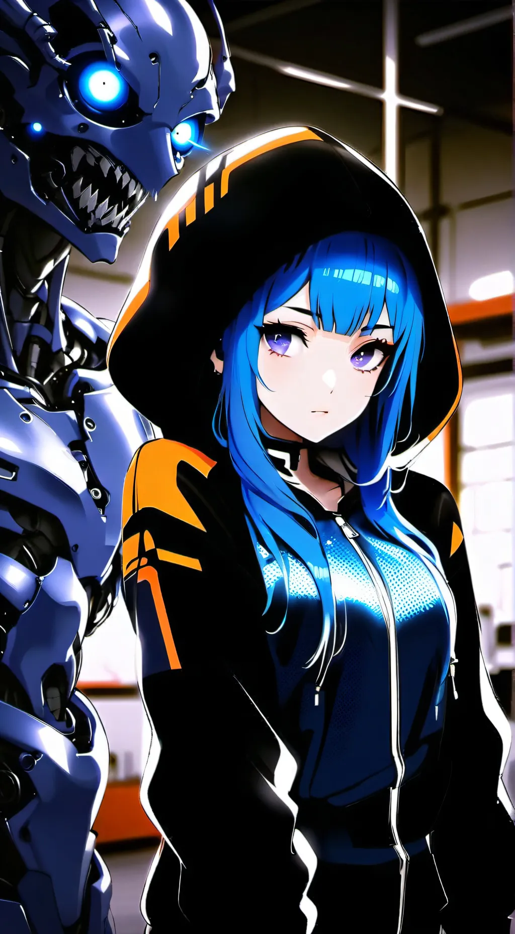 ai character: Blue-haired Penny Pincher background