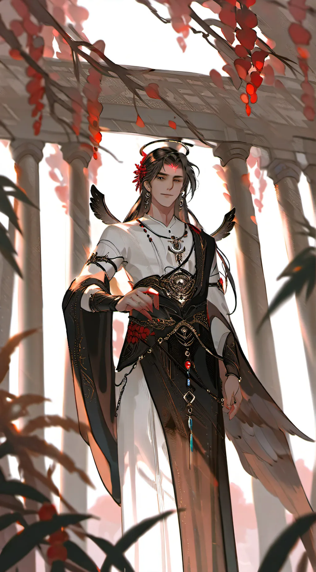 ai character: HH but heaven?! background