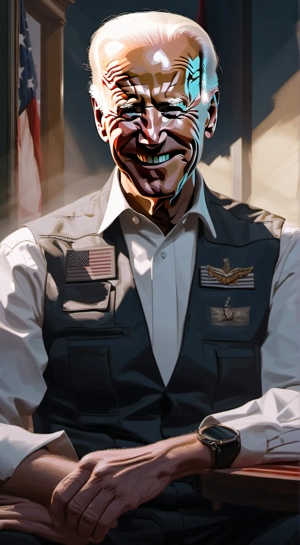 ai character: Punch Joe biden background