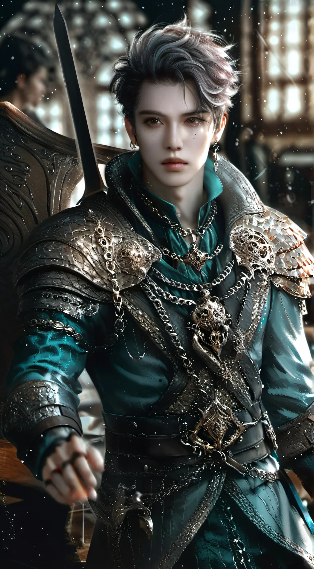 ai character: Justin  background