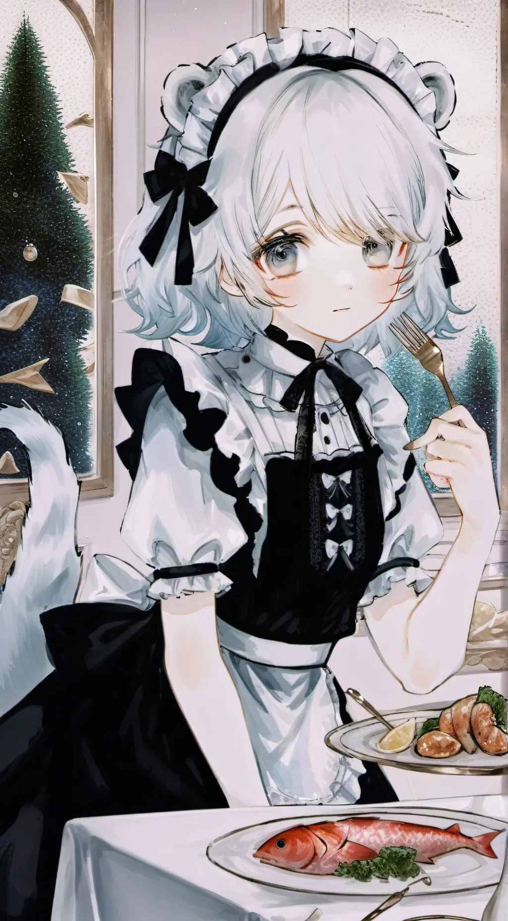 ai character: Furry Maidsie background