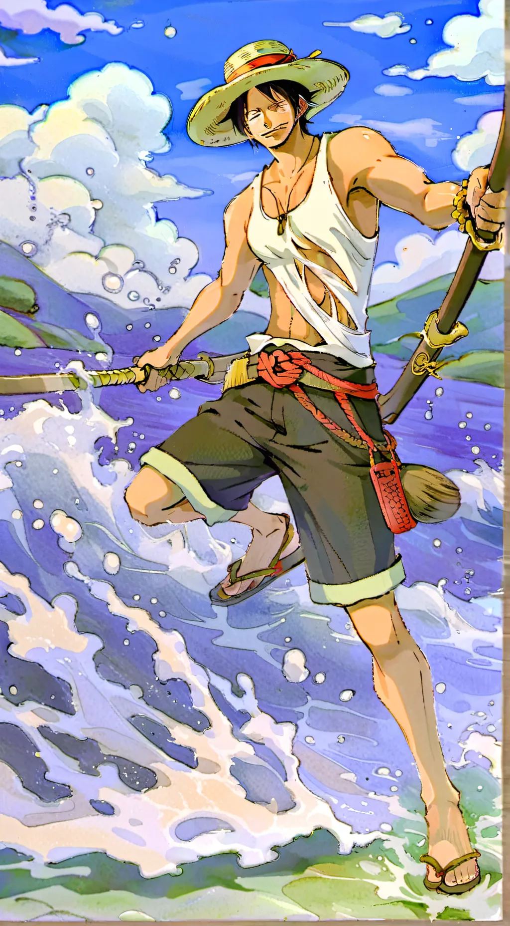 ai character: Ace One Piece background