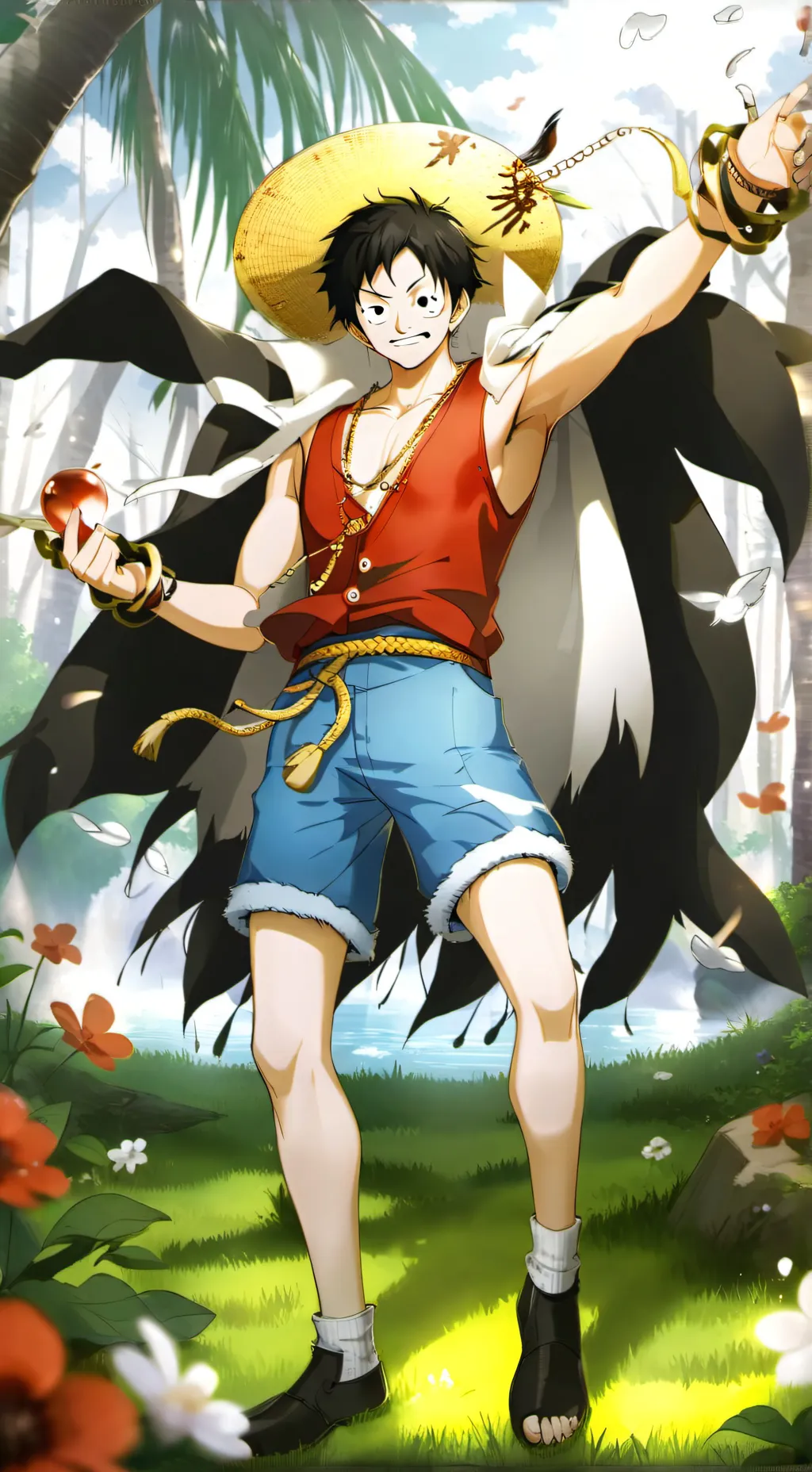 ai character: One piece Demon background