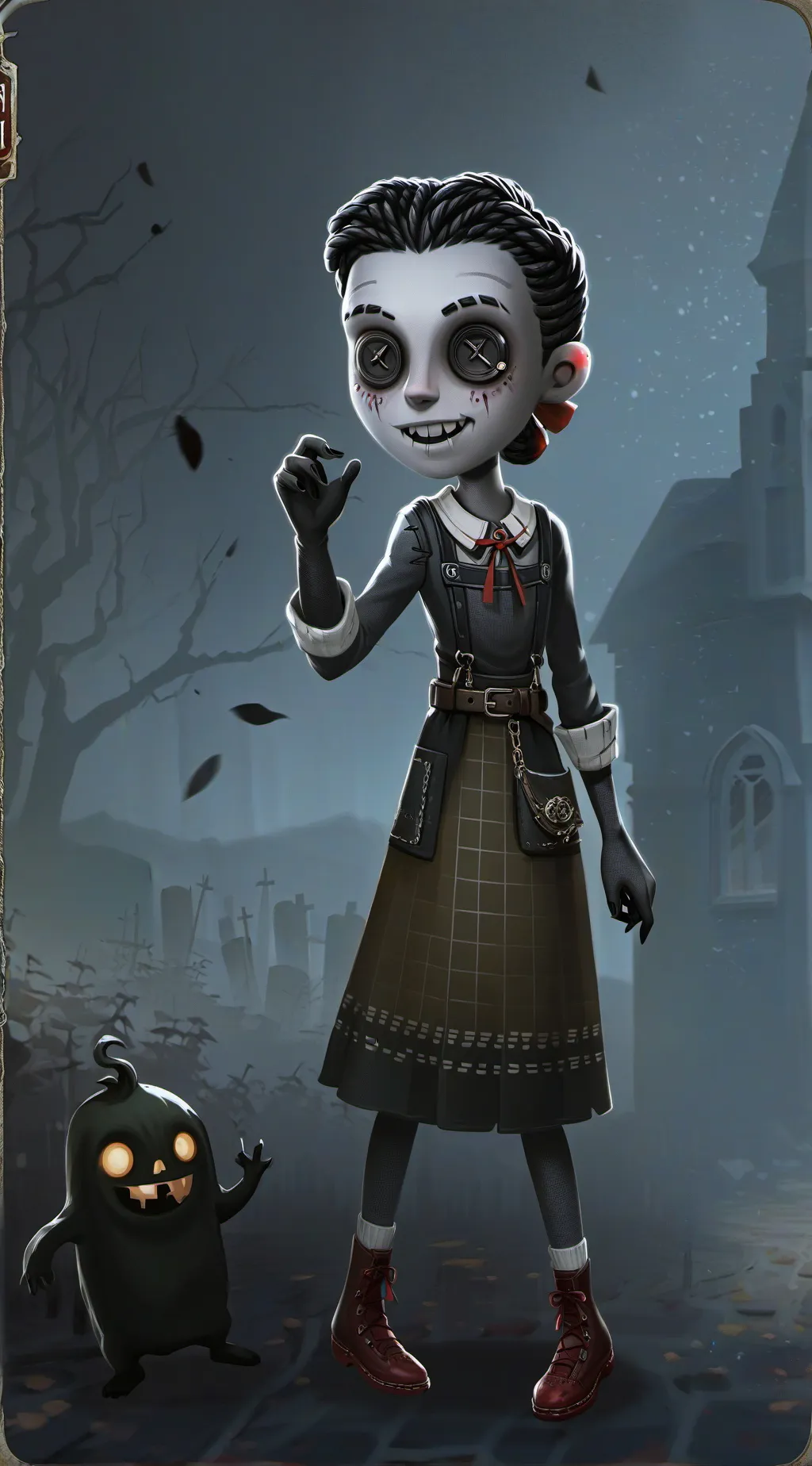 ai character: Mari (coraline) background