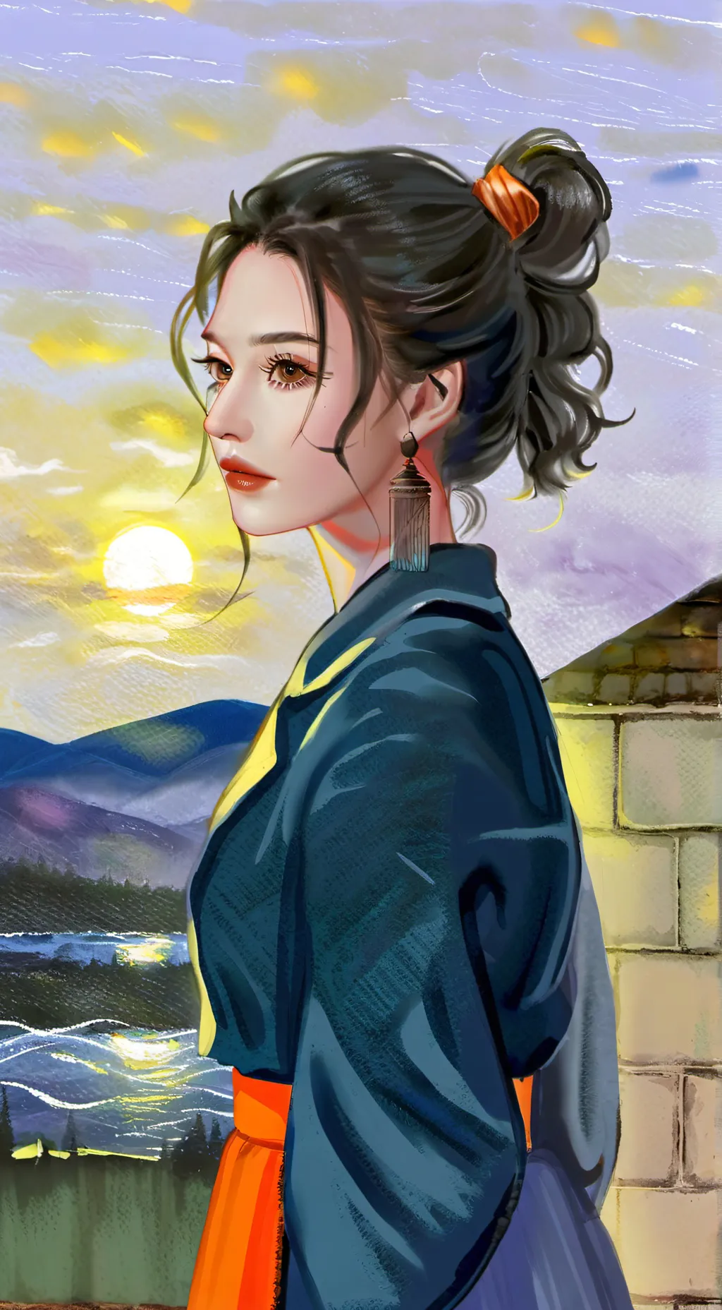 ai character: LaurenZside  background