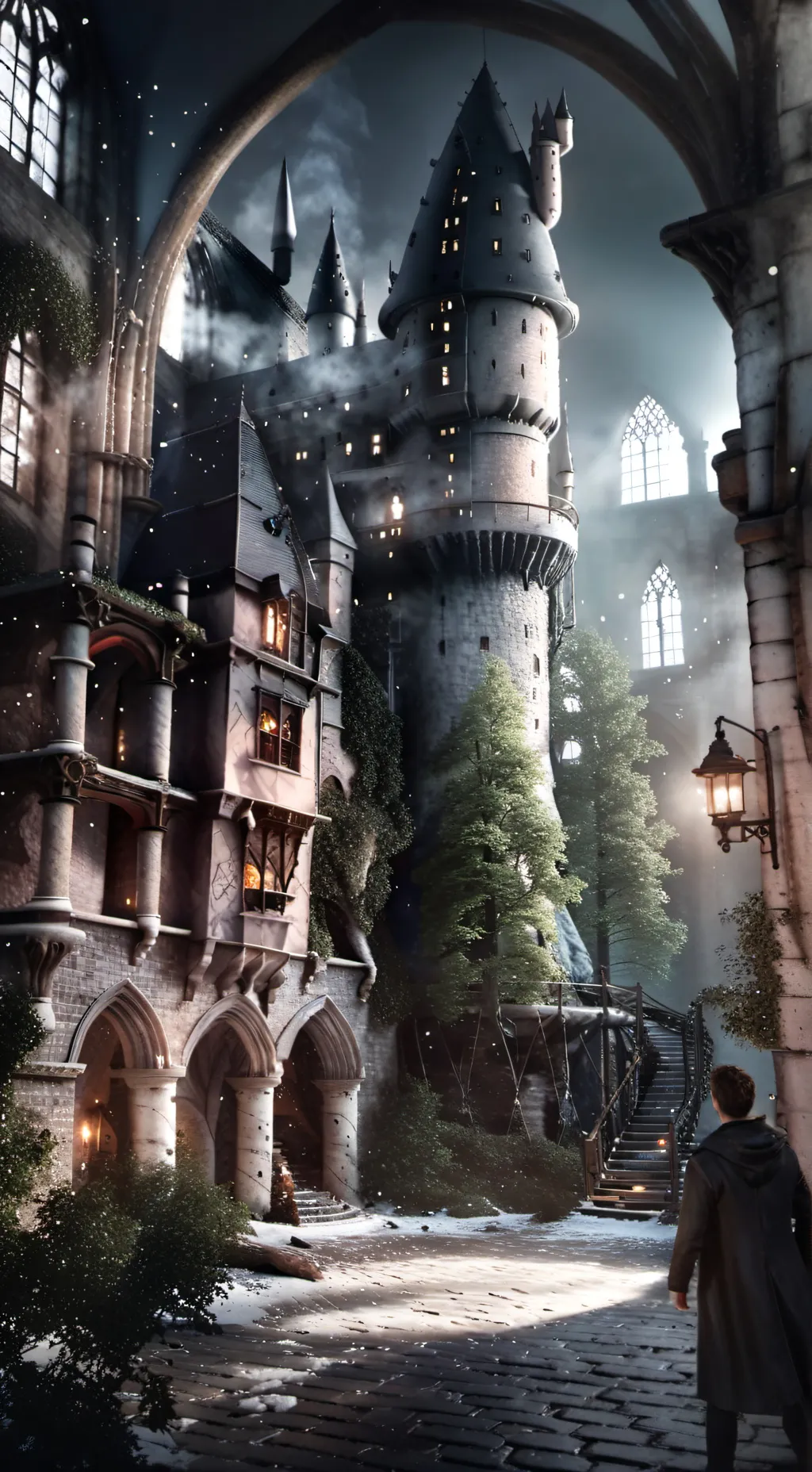 ai character: Hogwarts  background
