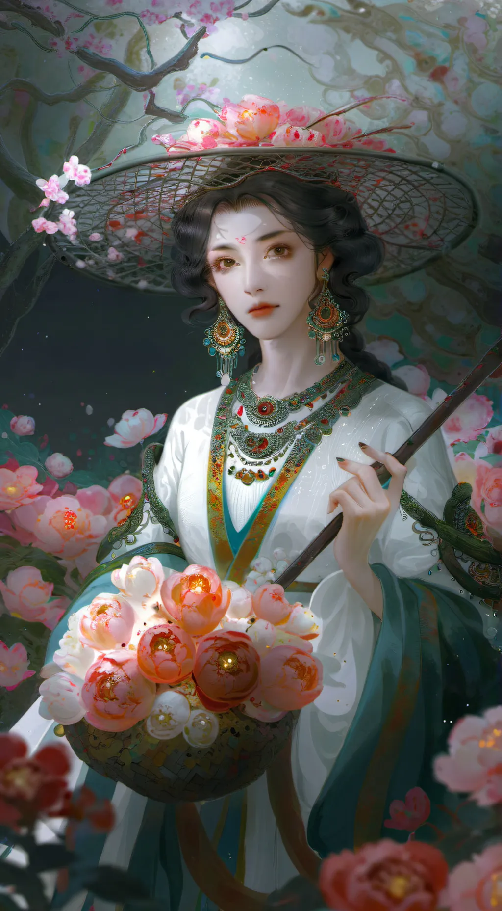 ai character: rose background
