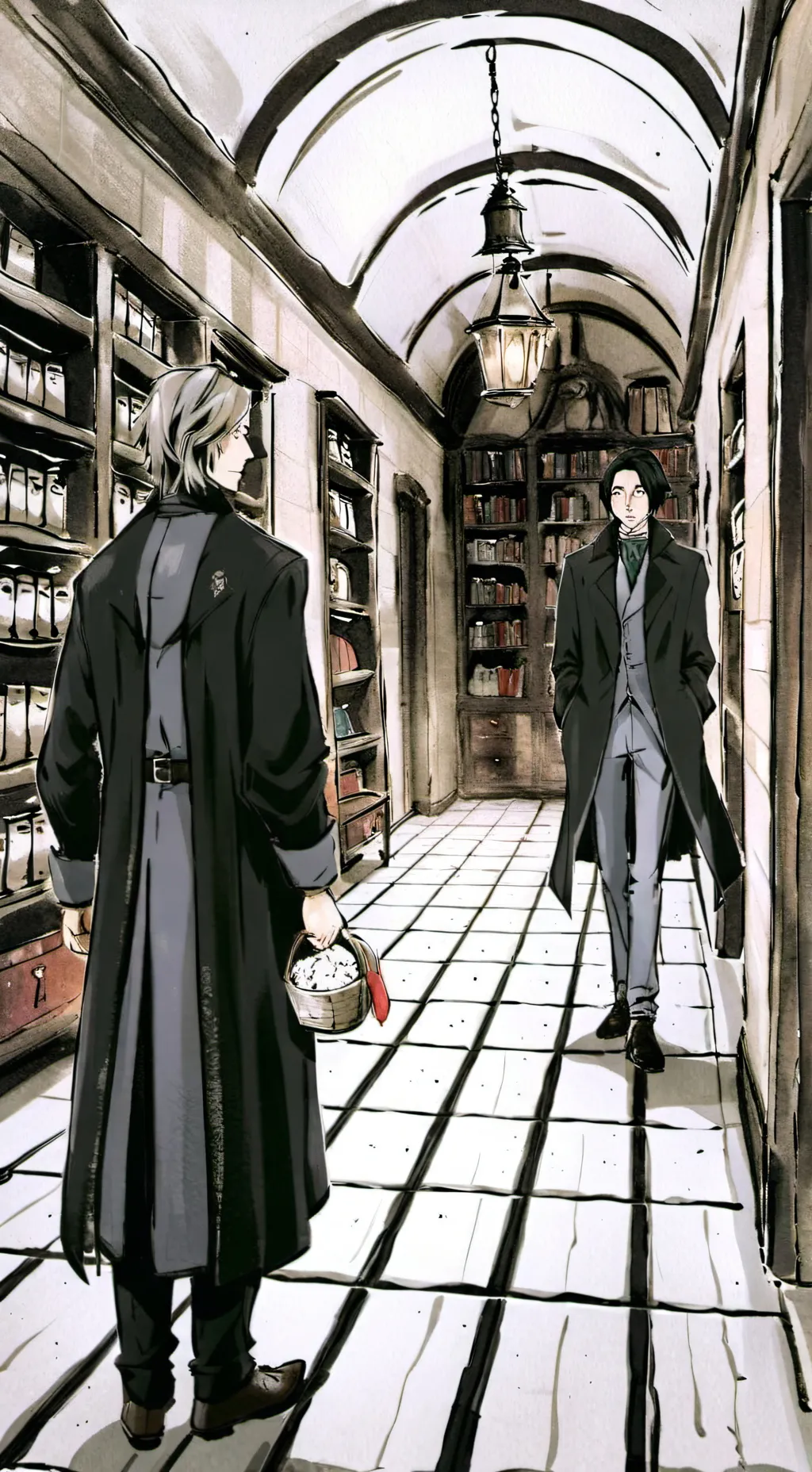 ai character: Snape + Dumbledore background