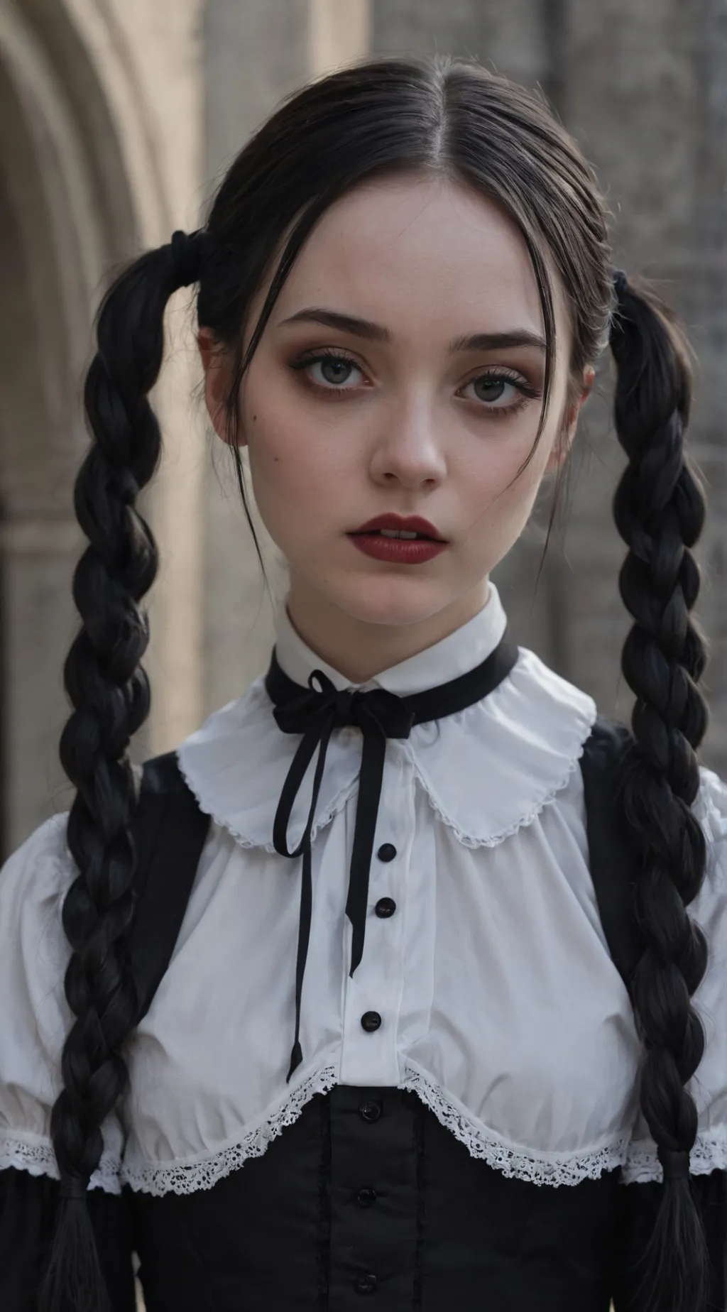 ai character: Wednesday Addams background