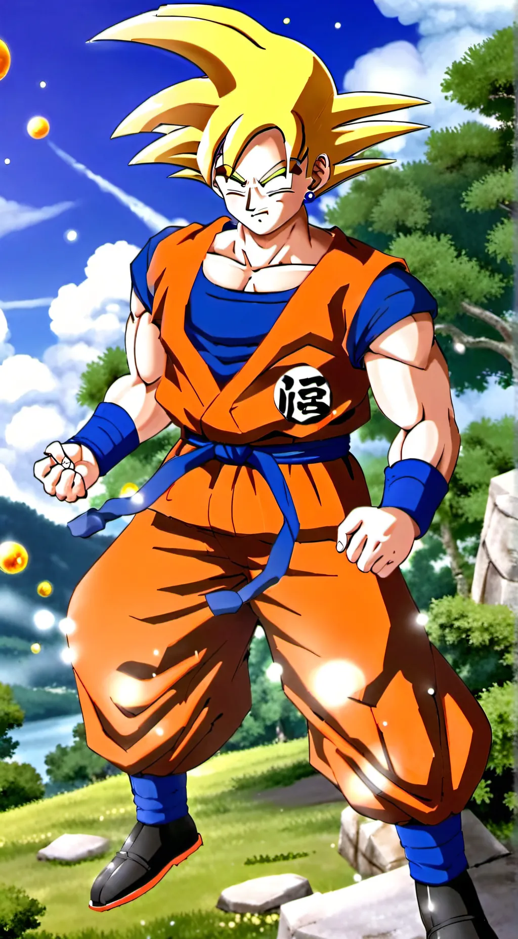 ai character: goku  background