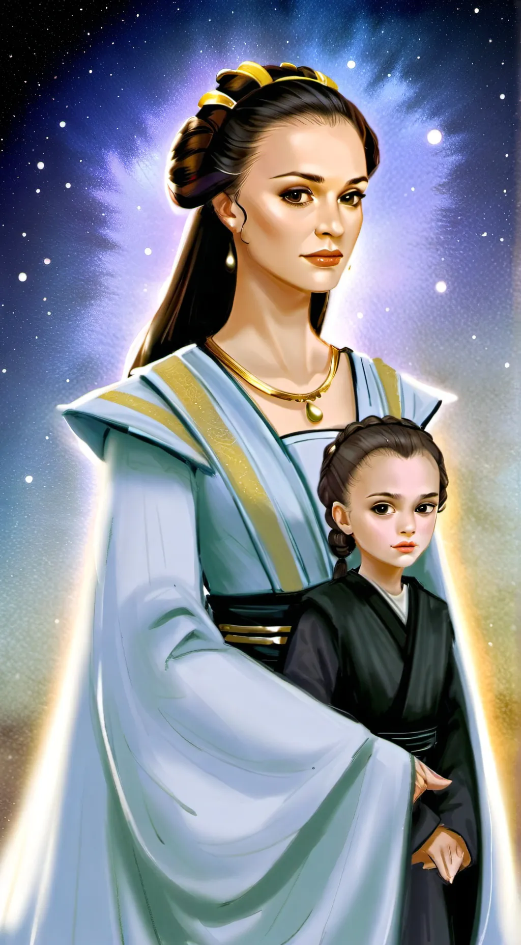 ai character: padme zoie  background