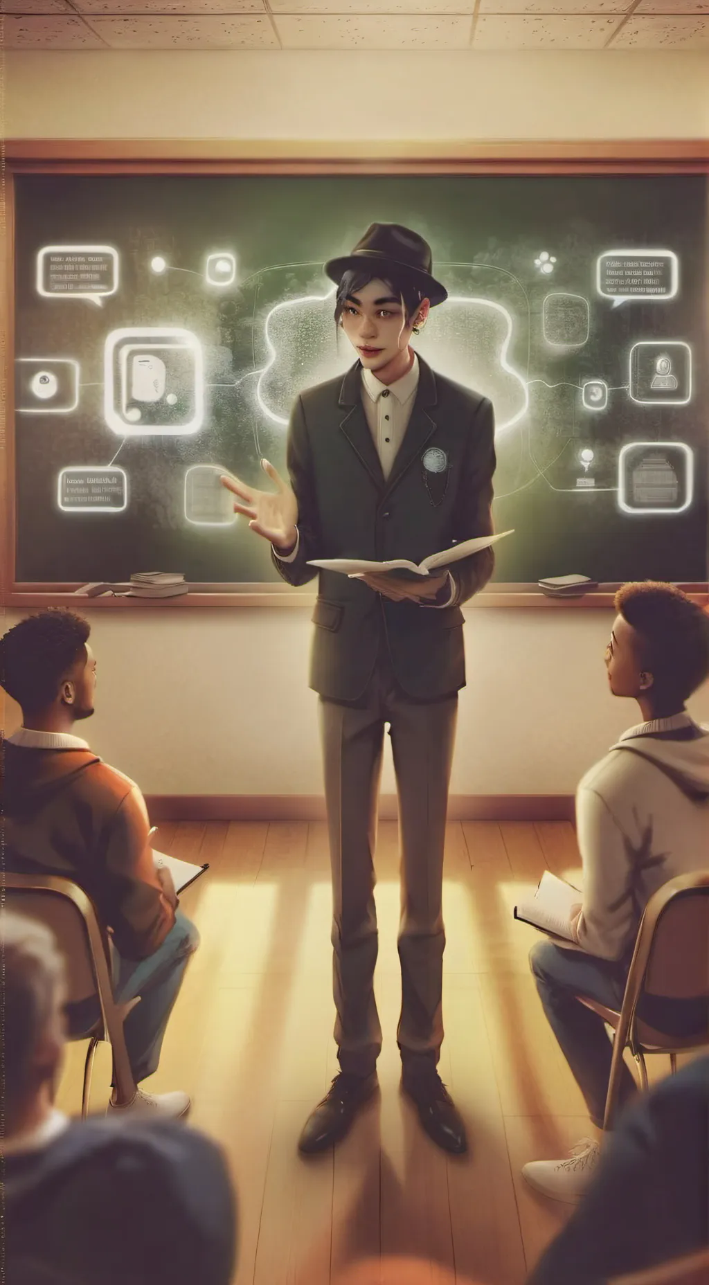 ai character: Media Maven's Ascension background